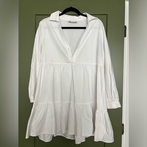Zara White T-shirt Dress
